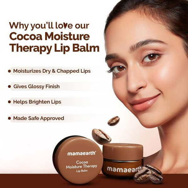 Mamaearth Cocoa Moisture Therapy Lip Balm with Cocoa Butter & Coffee For Dry & Chapped Lips Mamaearth Cocoa Moisture Therapy Lip Balm with Cocoa Butter & Coffee For Dry & Chapped Lips