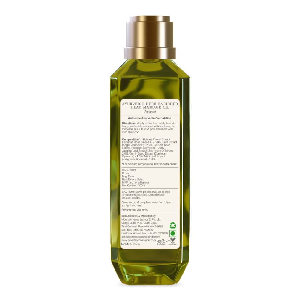 Forest Essentials Ayurvedic Herb Enriched Head Massage Oil Japapatti-200ml Forest Essentials Ayurvedic Herb Enriched Head Massage Oil Japapatti-200ml