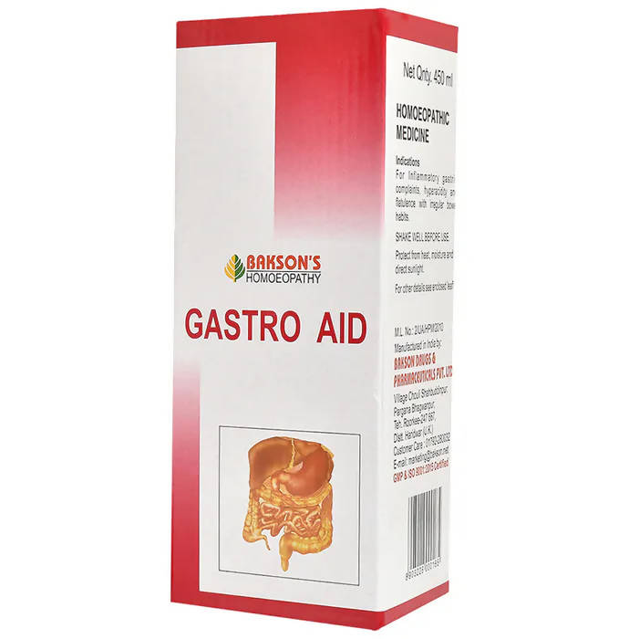 Bakson's Homeopathy Gastro Aid Syrup Sugar Free - Safuron Naturals