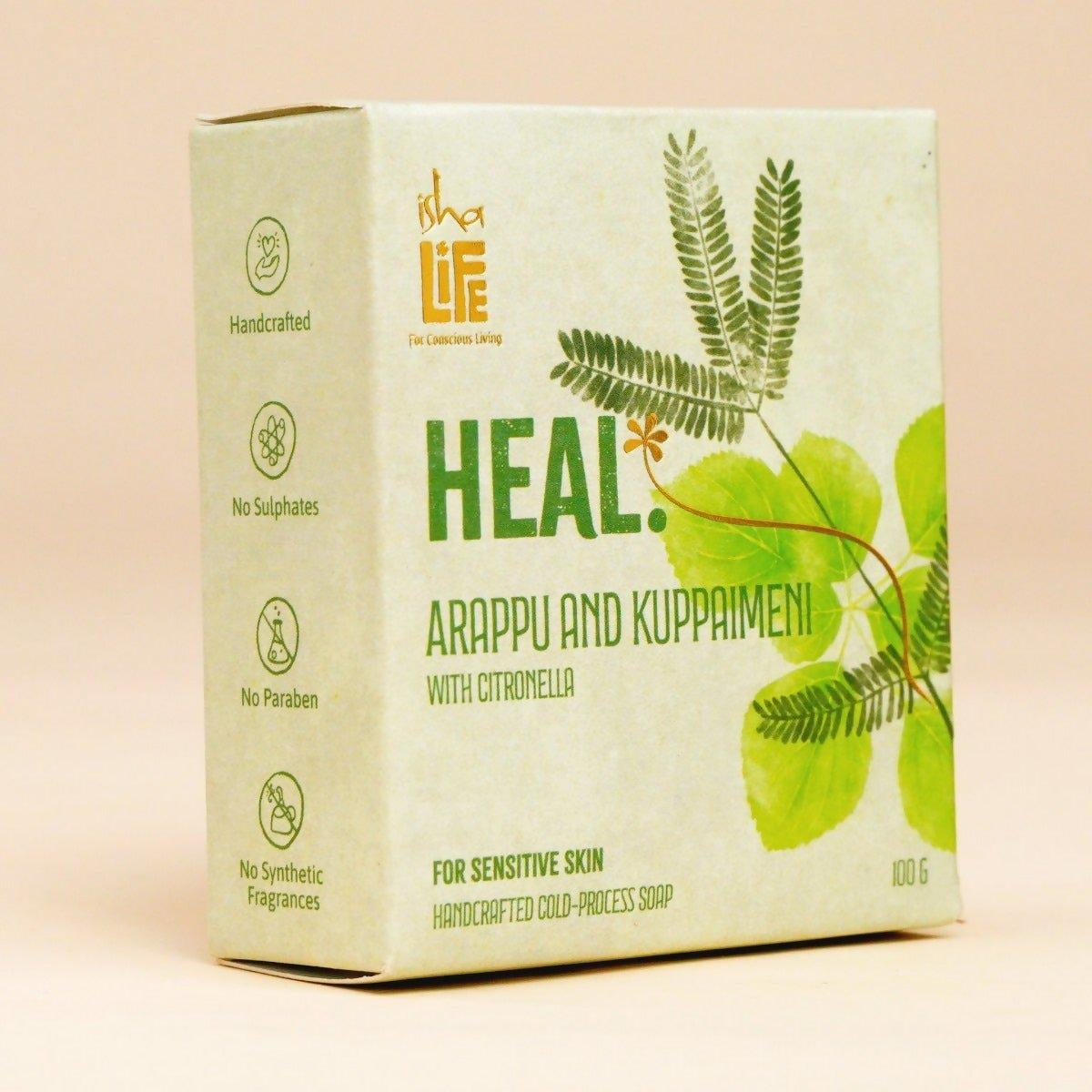 Isha Life Heal. Arappu And Kuppaimeni With Citronella Handcrafted Soap Isha Life Heal. Arappu And Kuppaimeni With Citronella Handcrafted Soap