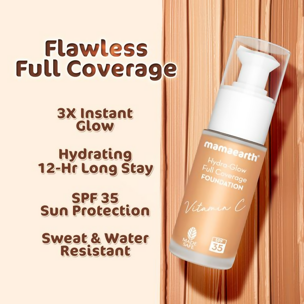 Mamaearth Hydra-Glow Full Coverage Foundation With Vitamin C & Turmeric - Creme Glow - Limited Time Offer Mamaearth Hydra-Glow Full Coverage Foundation With Vitamin C & Turmeric - Creme Glow - Limited Time Offer