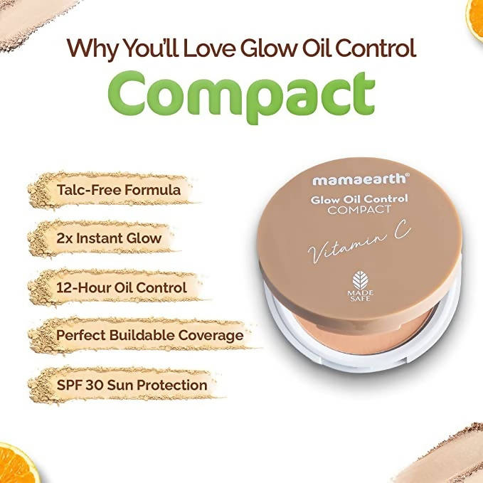 Mamaearth Glow Oil Control Compact With SPF 30 (Ivory Glow) Mamaearth Glow Oil Control Compact With SPF 30 (Ivory Glow)