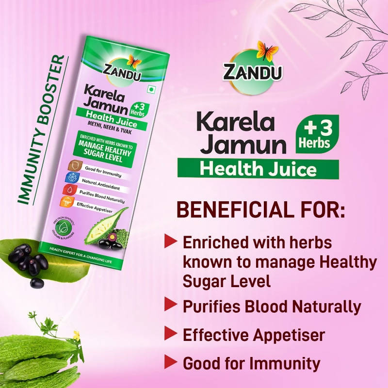 Zandu Karela Jamun + 3 Herbs Health Juice Zandu Karela Jamun + 3 Herbs Health Juice