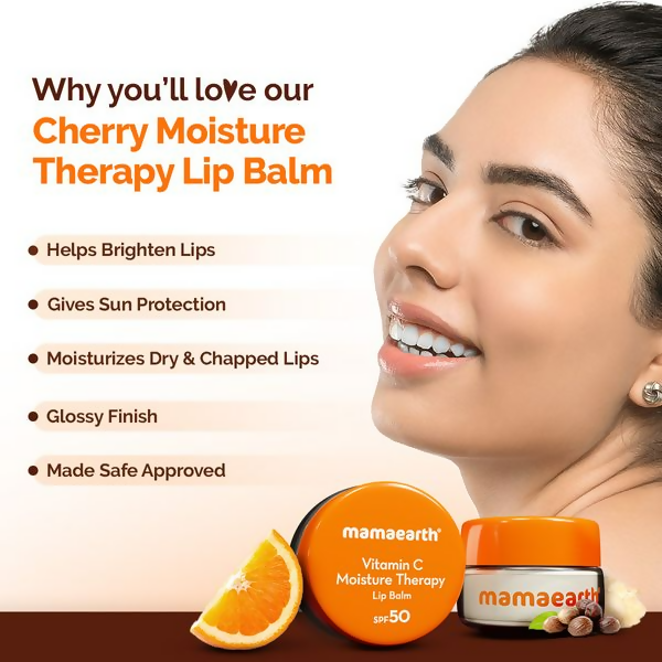 Mamaearth Vitamin C Moisture Therapy Lip Balm SPF 50 with Vitamin C & Honey For Lip Lightening Mamaearth Vitamin C Moisture Therapy Lip Balm SPF 50 with Vitamin C & Honey For Lip Lightening