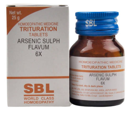 SBL Homeopathy Arsenic Sulphuratum Flavum Trituration Tablets - Safuron SBL Homeopathy Arsenic Sulphuratum Flavum Trituration Tablets - Safuron