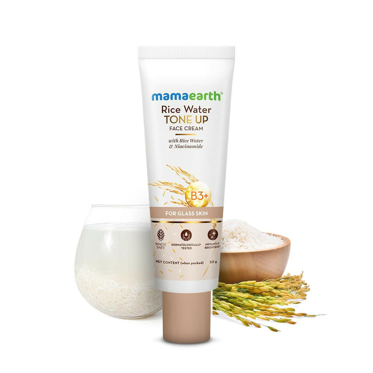Mamaearth Rice Water Tone Up Face Cream with Rice Water & Niacinamide for Glass Skin Mamaearth Rice Water Tone Up Face Cream with Rice Water & Niacinamide for Glass Skin