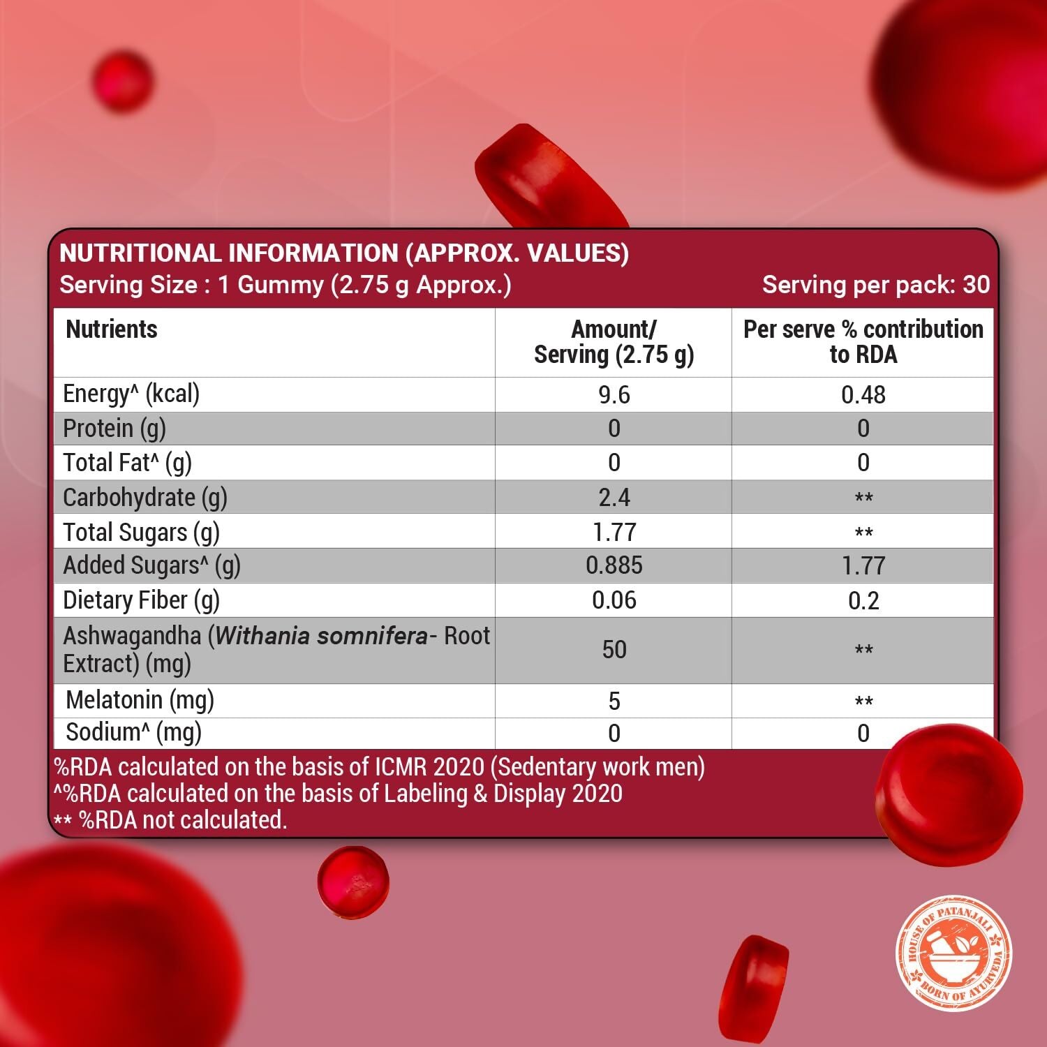 Patanjali Nutrela Ashwagandha & Melatonin Gummies Patanjali Nutrela Ashwagandha & Melatonin Gummies