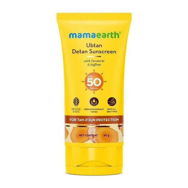 Mamaearth Ubtan Detan Sunscreen With Turmeric & Saffron For Sun Protection Mamaearth Ubtan Detan Sunscreen With Turmeric & Saffron For Sun Protection