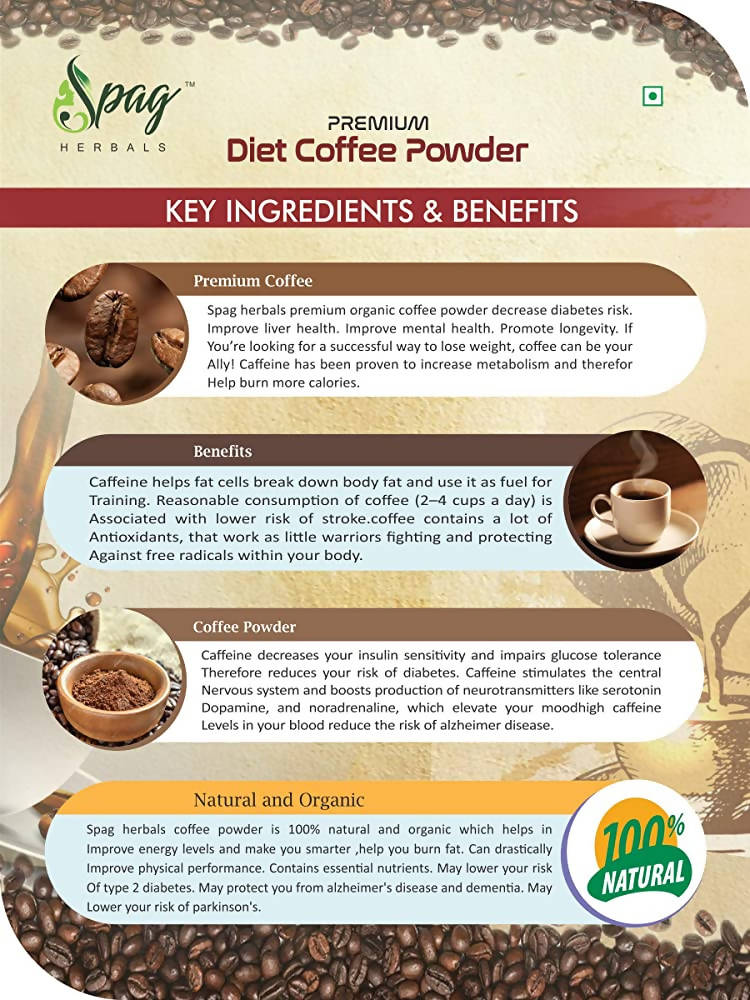 Spag Herbals Premium Instant Diet Coffee Powder Spag Herbals