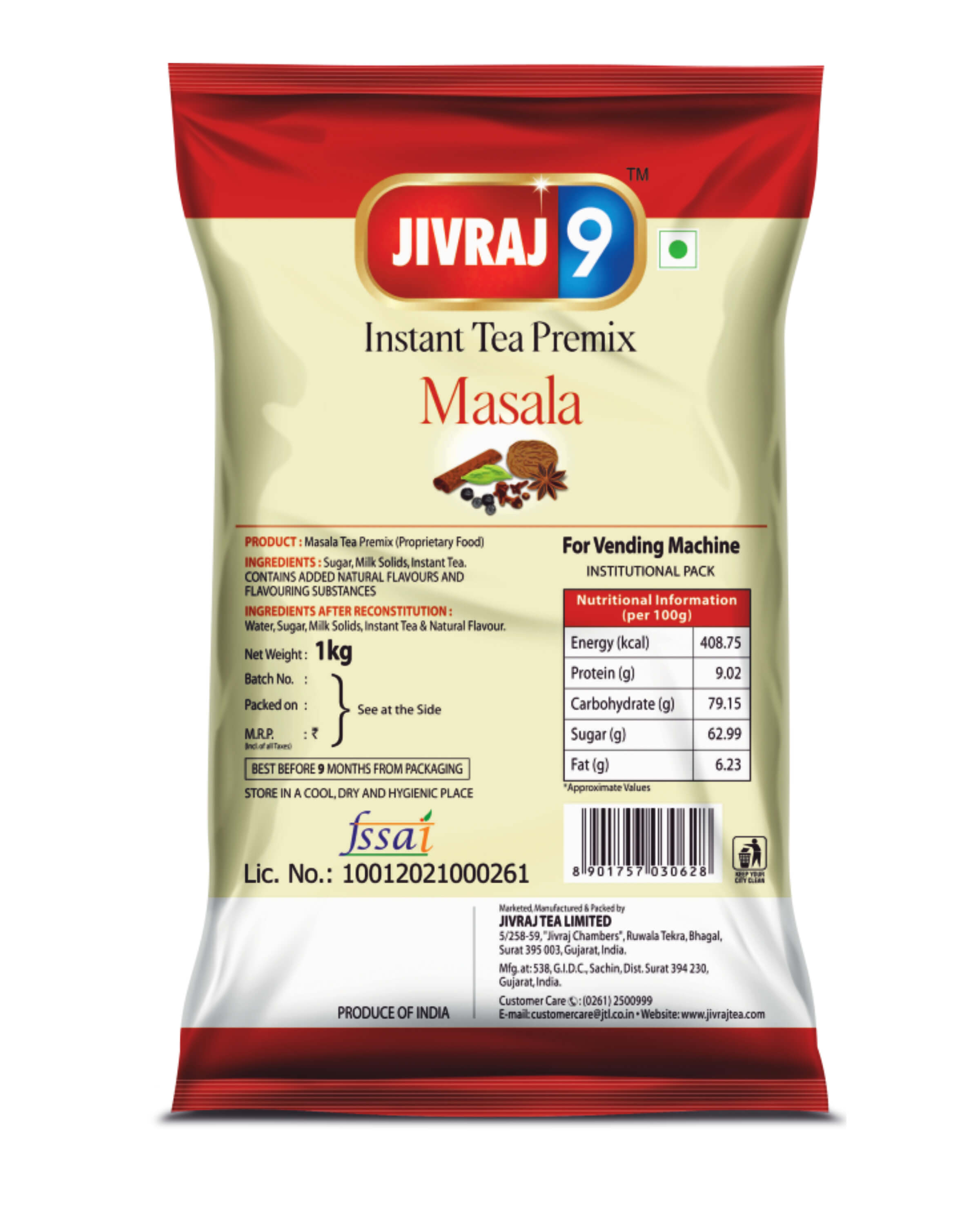 jivraj9 Tea Masala Premix Tea - Safuron