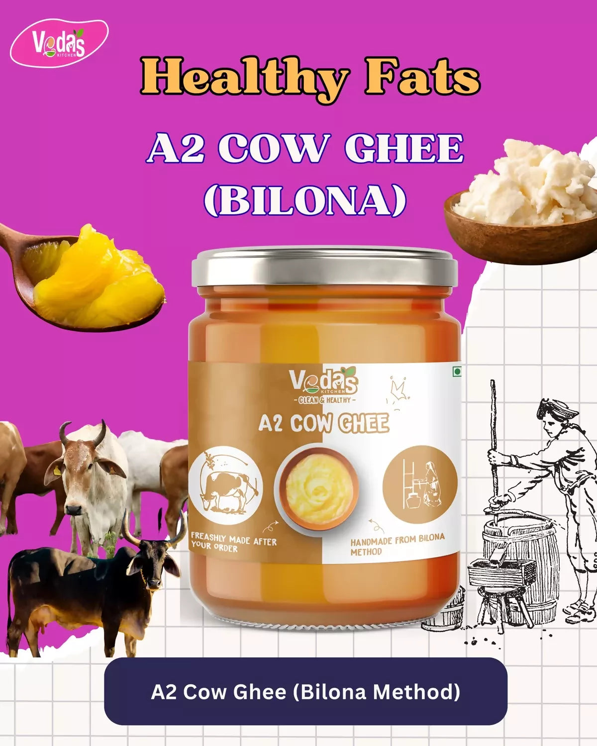 Vedas Kitchen A2 Cow Ghee Vedas Kitchen