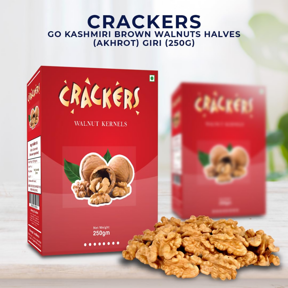 Go Crackers Kashmiri Brown Halves Dried Walnuts Kernels Without Shell Go