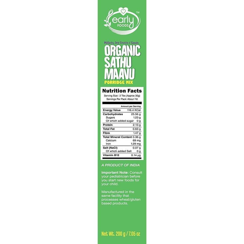 Early Foods Organic Sattu Maavu Porridge Mix Early Foods