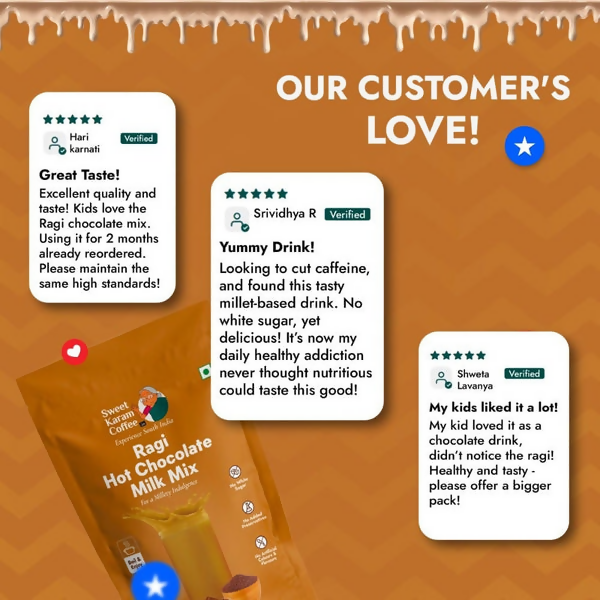Sweet Karam Coffee Ragi Hot Chocolate Milk Mix Sweet Karam Coffee