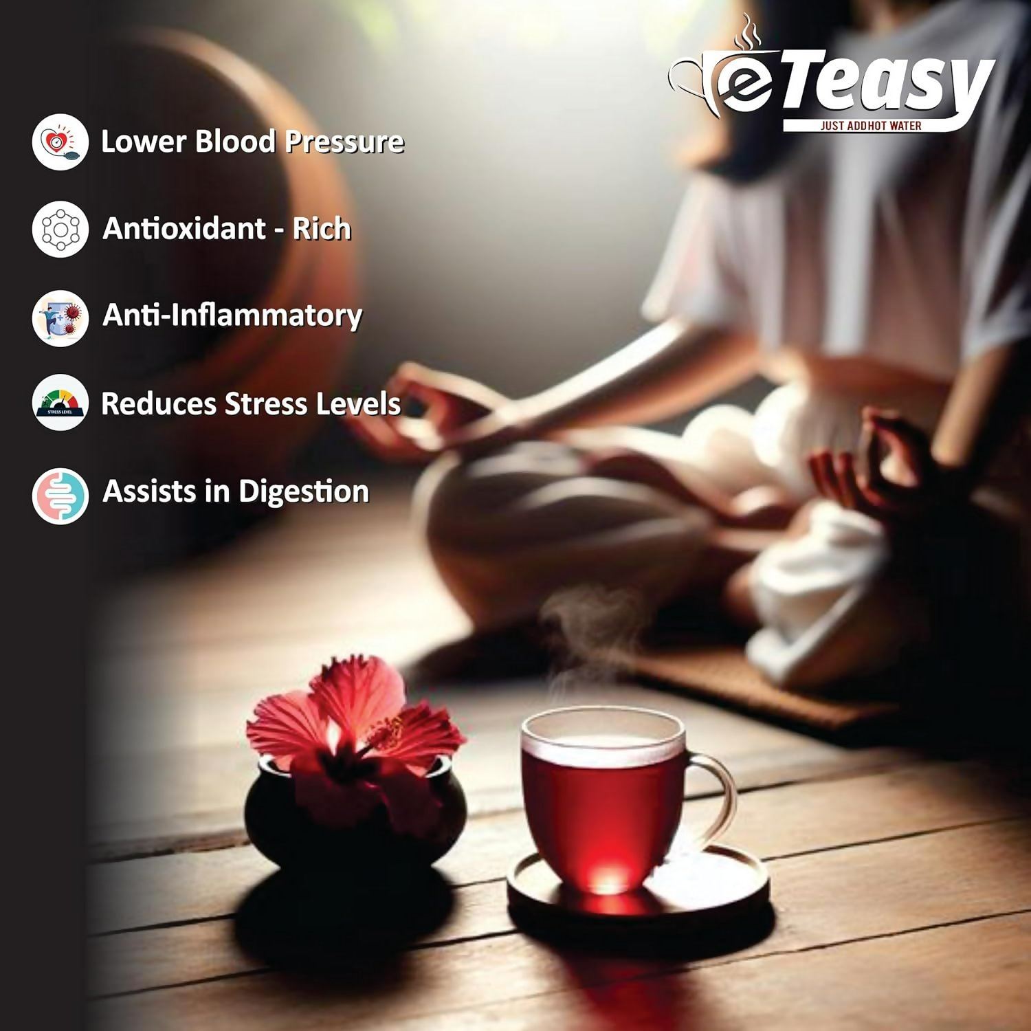 Eteasy Japanese Matcha Sun Dried Hibiscus Flower Powder Eteasy