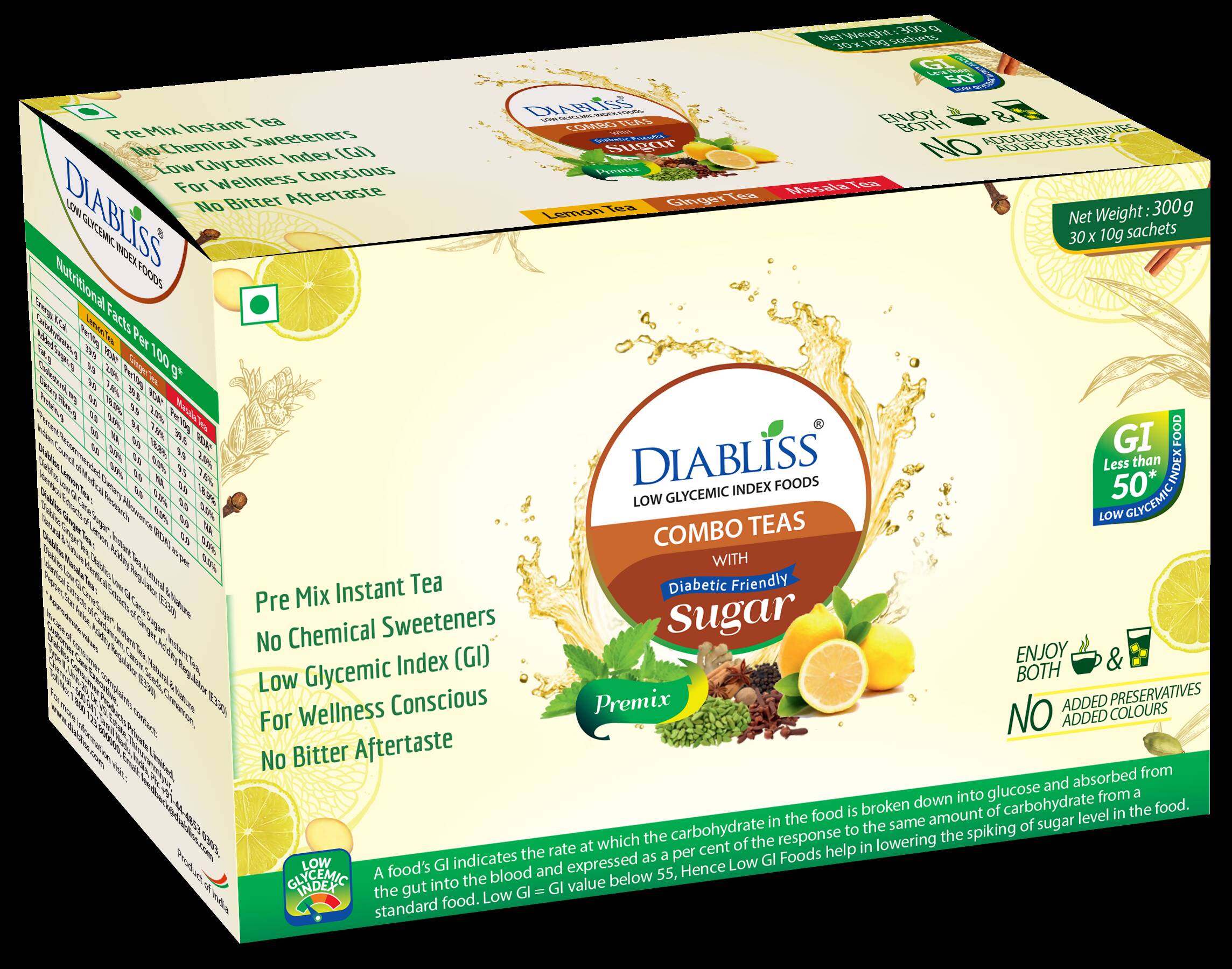 Diabliss Combo Teas with Diabetic Friendly Sugar Diabliss