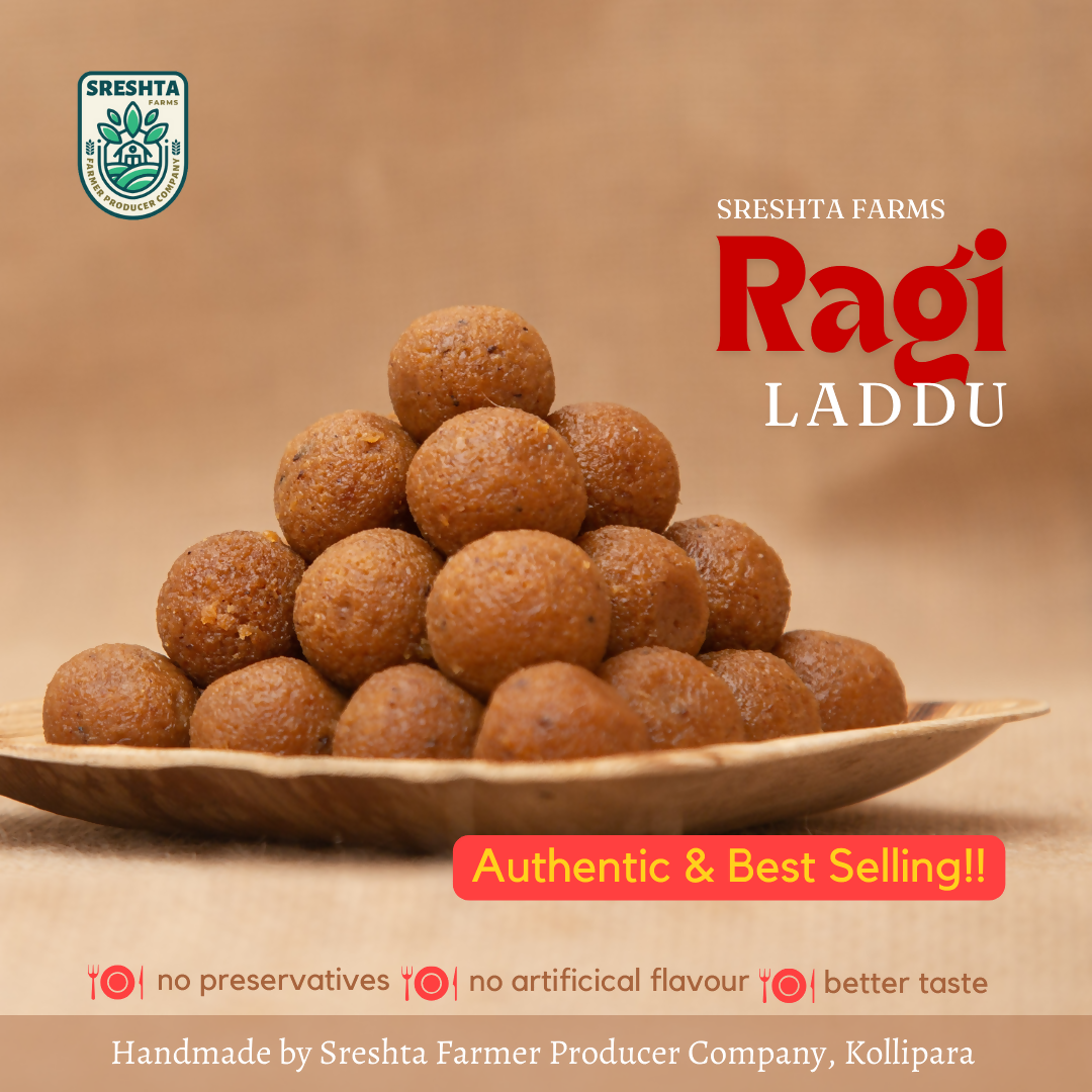 Sreshta Farms Organic Ragi (Finger Millet) Laddu Sreshta Farms