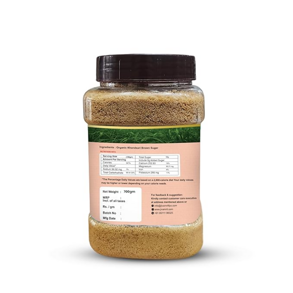 Jivamrit Organic Khandsari Brown Sugar Jivamrit Organic