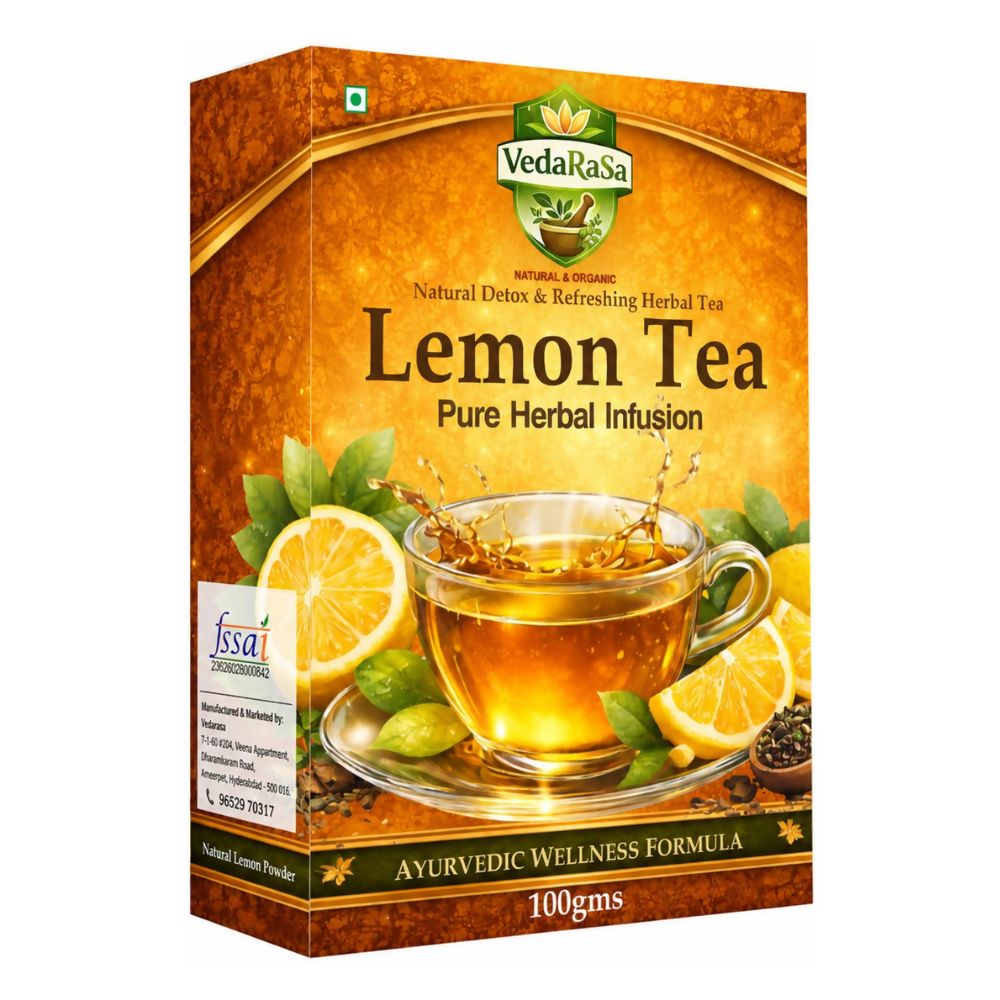 VedaRasa Premium Organic Lemon Instant Tea Premix Powder VedaRasa