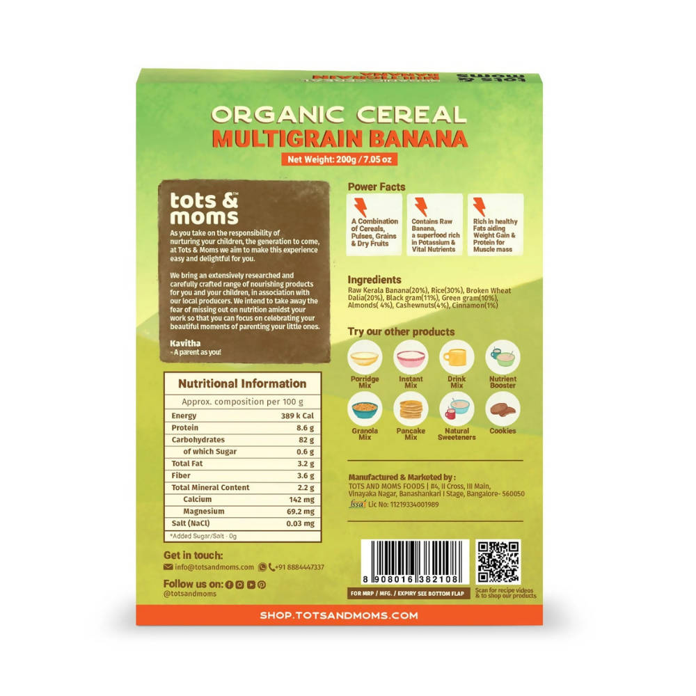 Tots and Moms Organic Multigrain Banana Cereal Tots and Moms