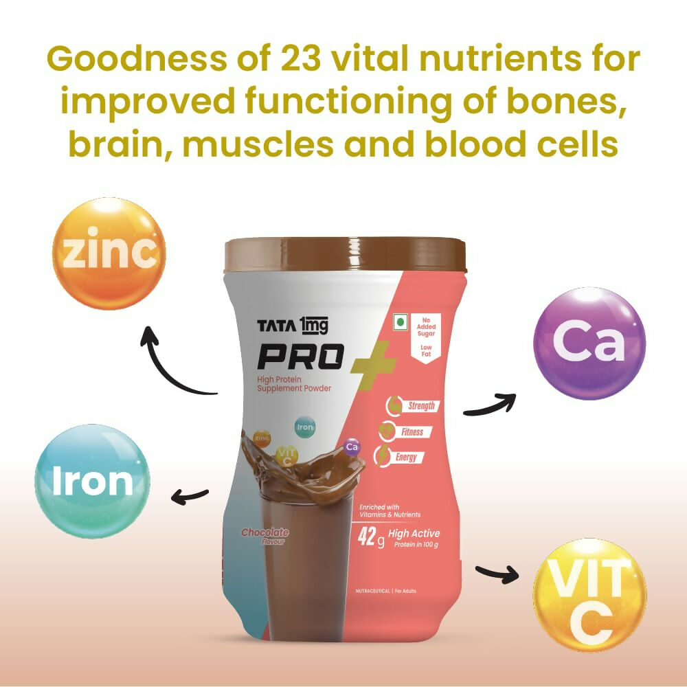 Tata 1mg Pro+ Soy Protein Supplement Powder(Chocolate Flavour) Tata 1mg
