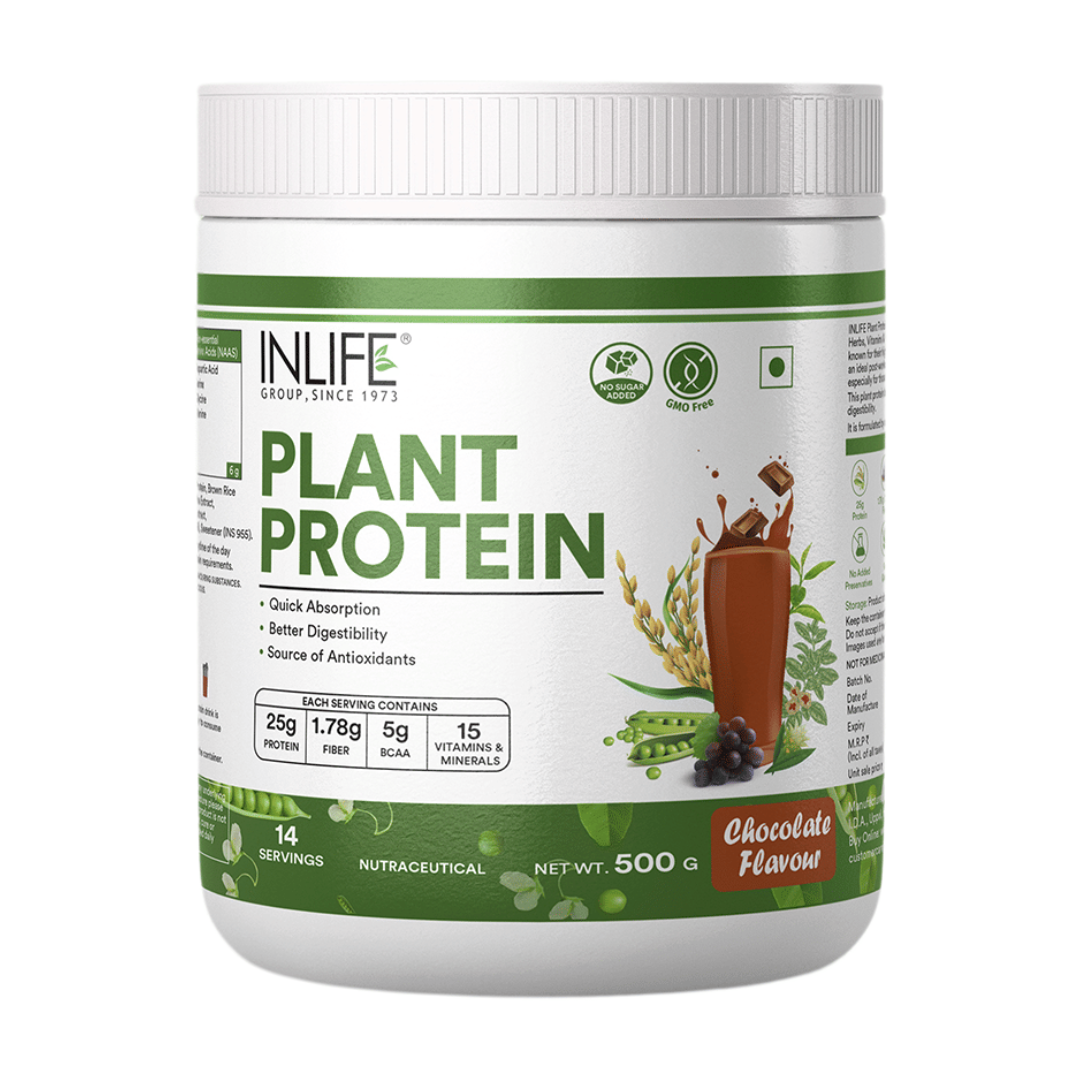 Inlife Vegan Plant Protein Powder Chocolate Flavour - Safuron