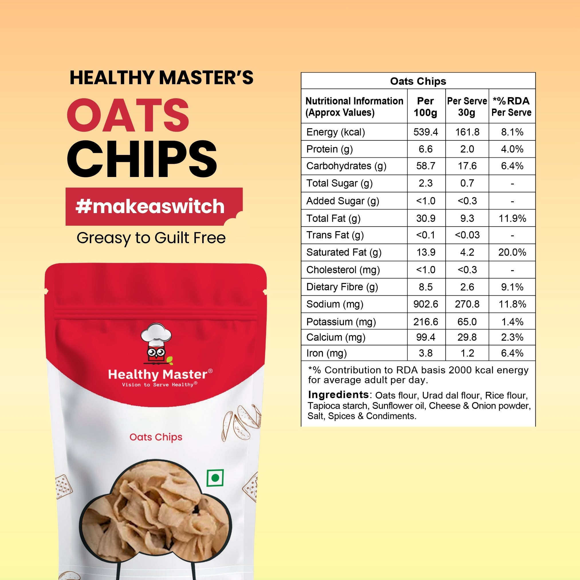 Healthy Master Light & Crispy Oats Chips Healthy Master