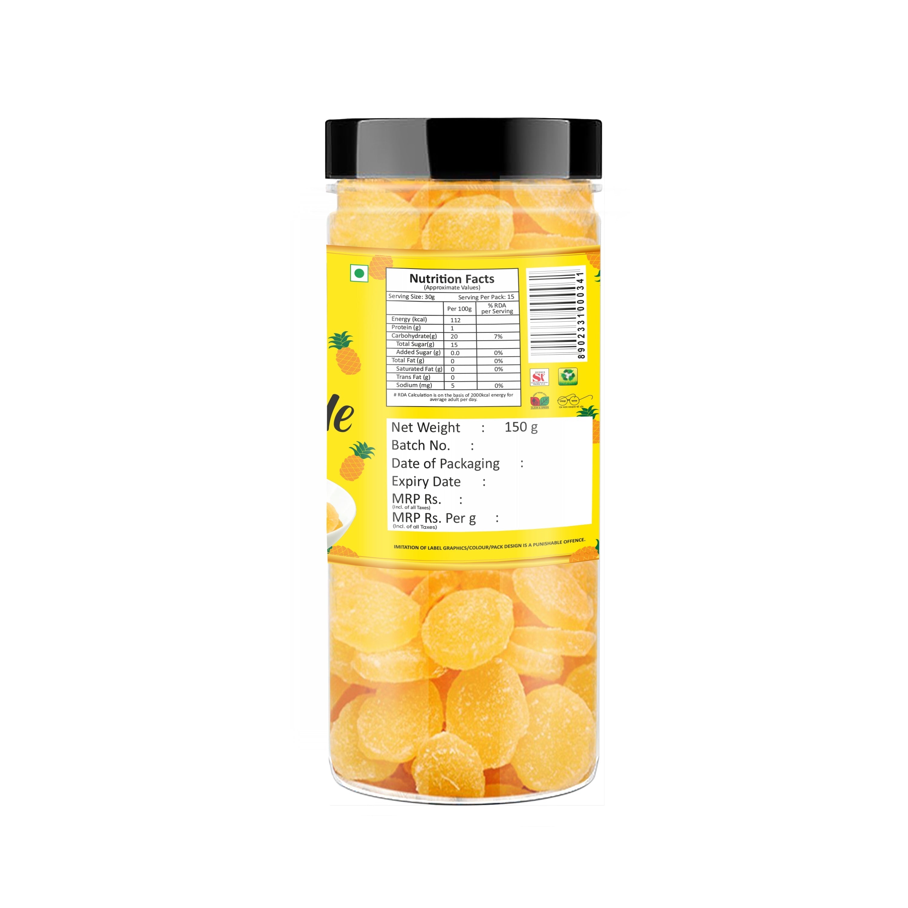 Yum Yum Dried Pineapple Jar Yum Yum