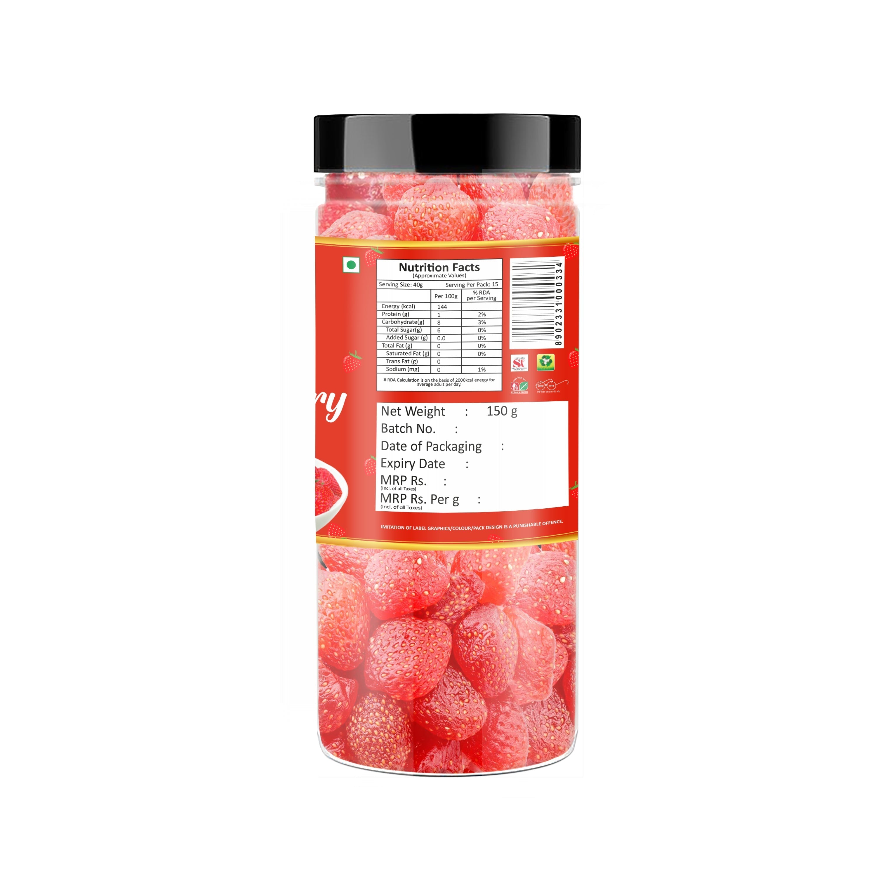 Yum Yum Dried Strawberry Jar Yum Yum