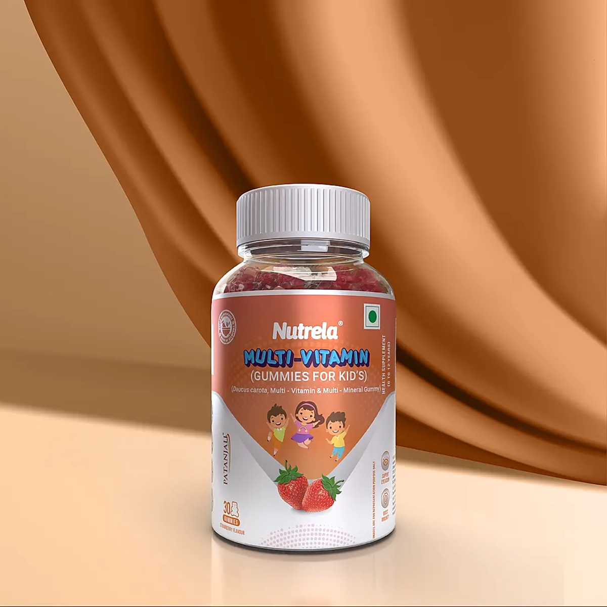 Patanjali Nutrela Multi- Vitamin Kids Gummies- Straberry Flavour - Safuron