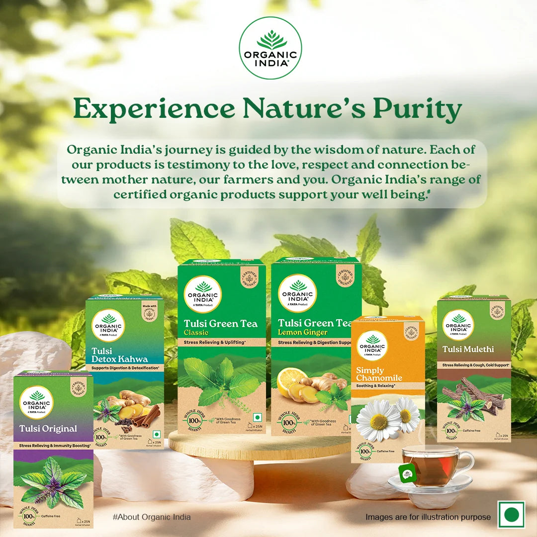 Organic India Tulsi Sweet Rose 25 Tea Bags Organic India