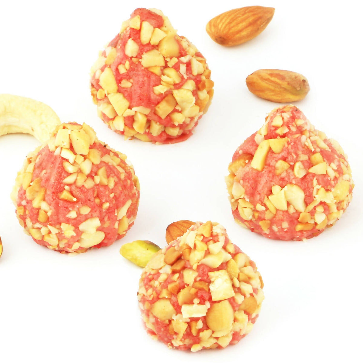 Ghasitaram Roasted Cashew Strawberry Modaks Ghasitaram