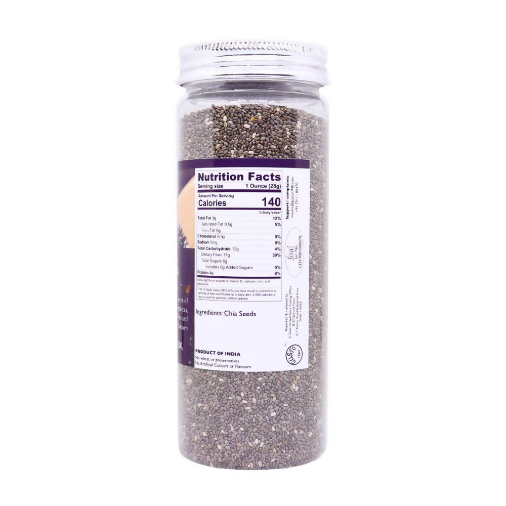 Tassyam Organics Chia Seeds Bottle Tassyam Organics