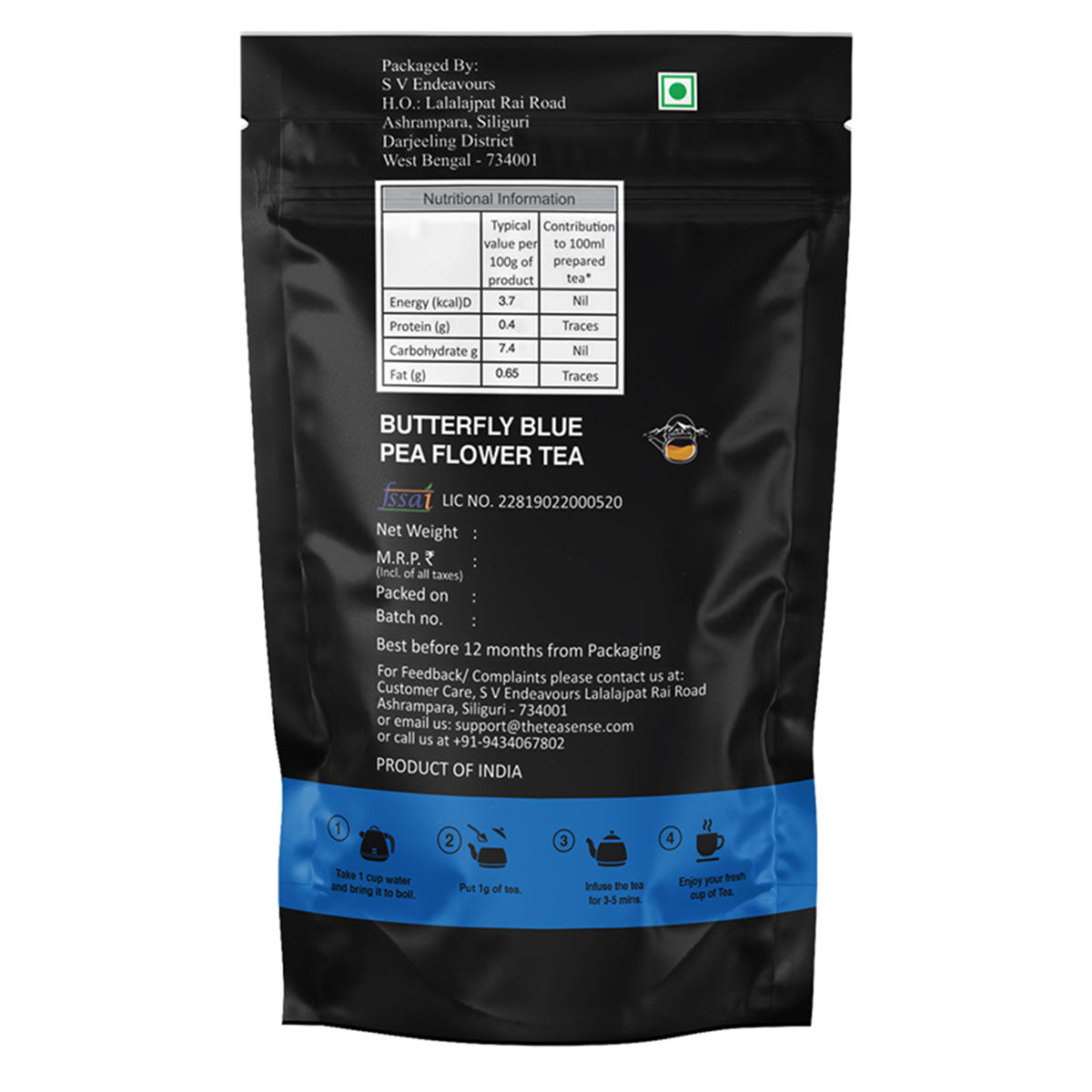 Tea Sense Butterfly Blue Pea Flower Tea - Safuron