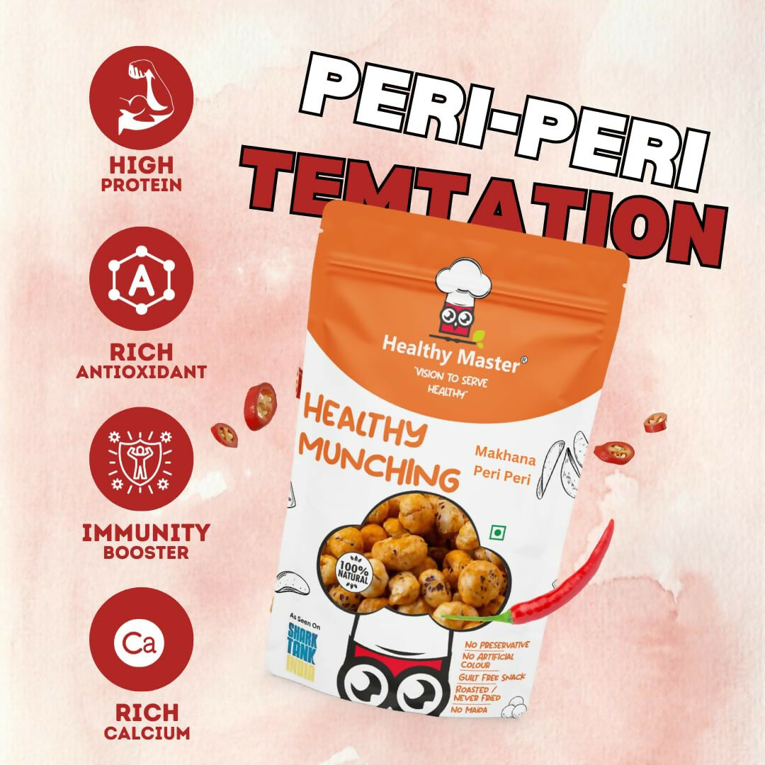 Healthy Master Crispy Roasted Fox Nuts (Makhana) - Peri Peri Flavour Healthy Master