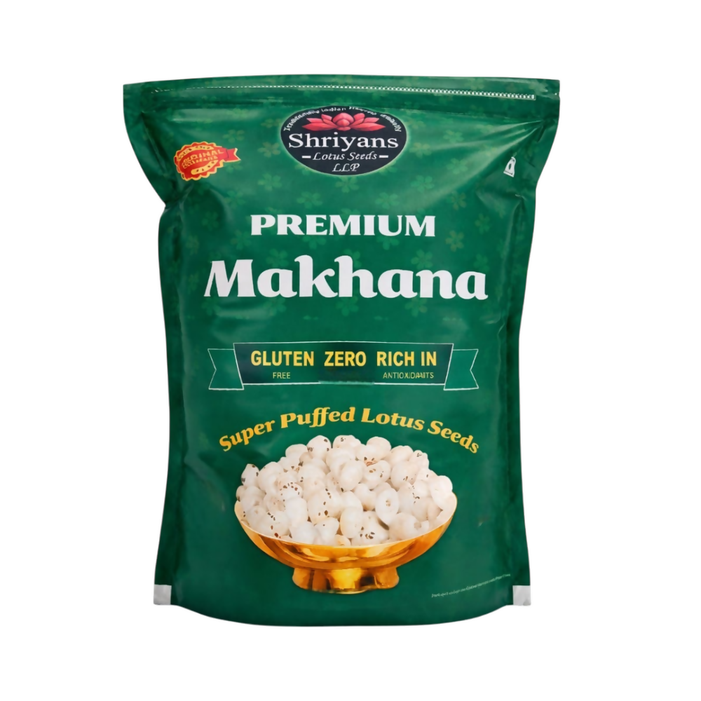 Shriyans Lotus Seeds Premium Raw Makhana| Jumbo Fox Nuts | Premium Makhana | Healthy Snack | Phool Makhana| 100 % Natural - Dista