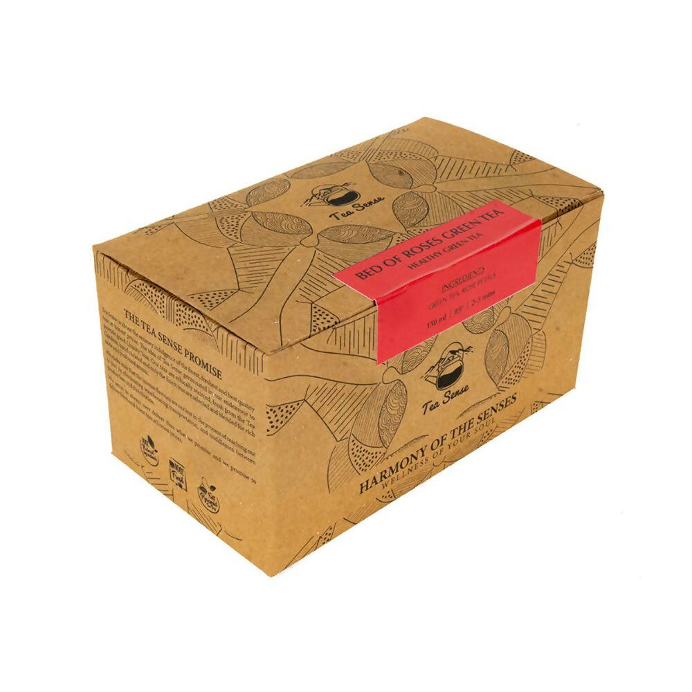 Tea Sense Bed Of Roses Green Tea Bags Box - Safuron