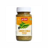 Priya Green Chilli (Sliced) Pickle Without Garlic - Safuron