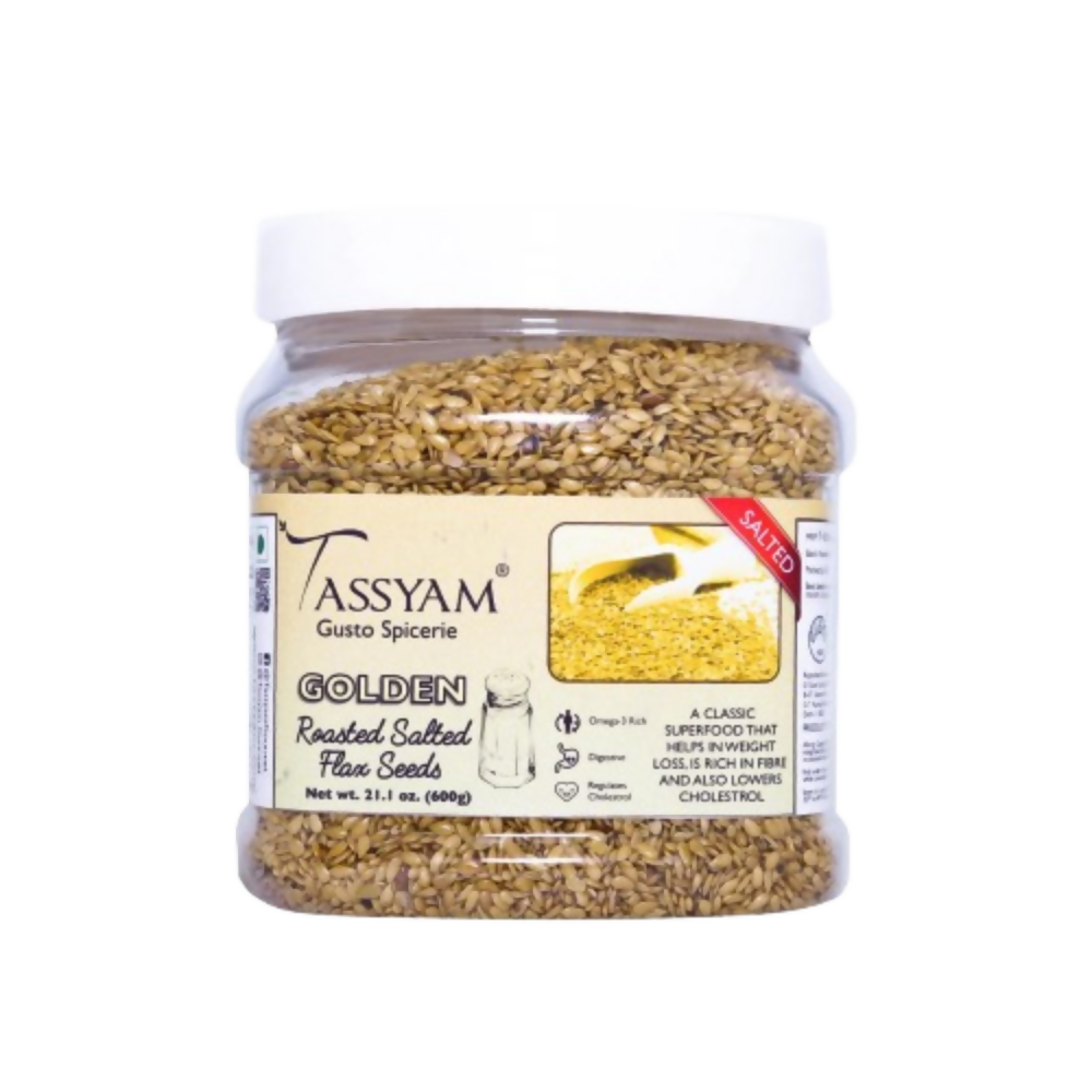Tassyam Organics Roasted Salted Golden Flax Seed - Safuron
