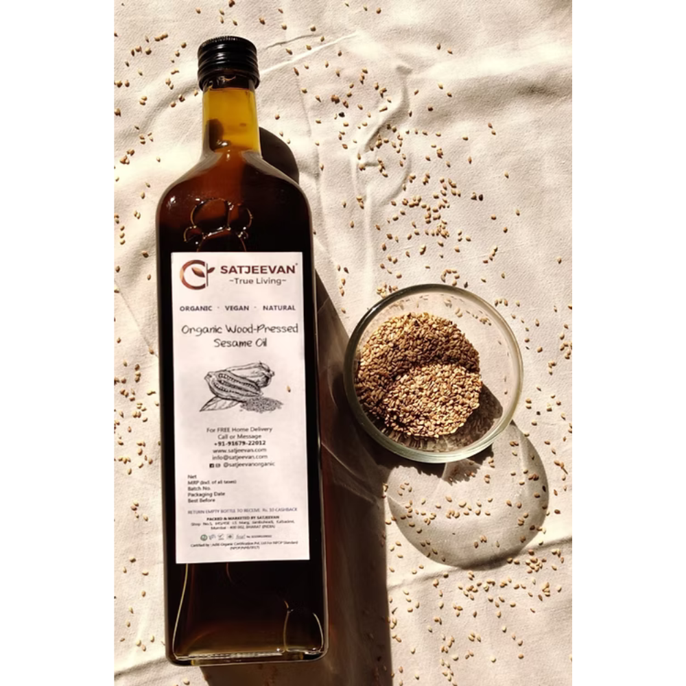 Satjeevan Organic Wood-Pressed Sesame Oil Satjeevan