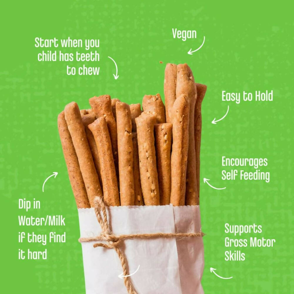 Early Foods Whole Wheat Ajwain Jaggery Teething Sticks Early Foods