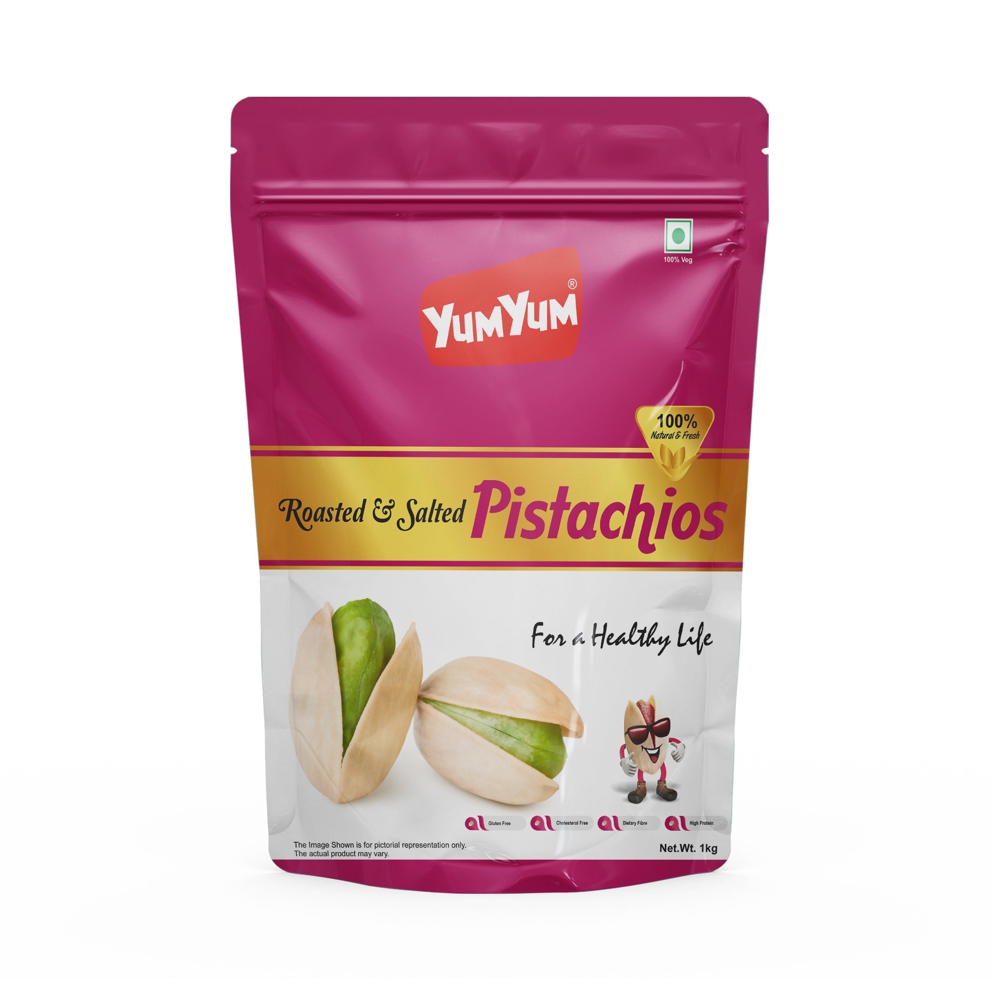 Yum Yum Roasted & Salted Pistachios Pouch - Dista