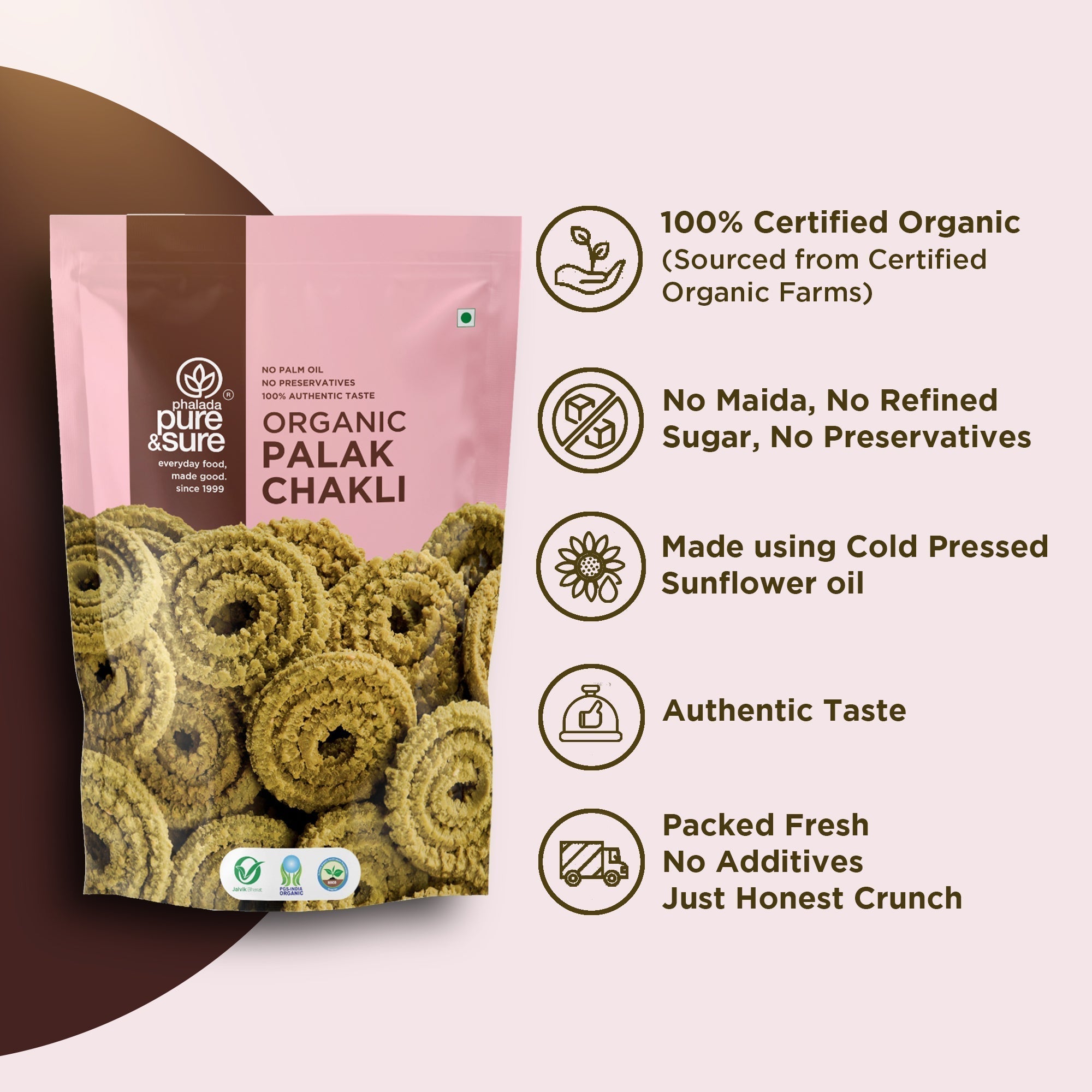 Pure & Sure Organic Palak Chakli Pure & Sure