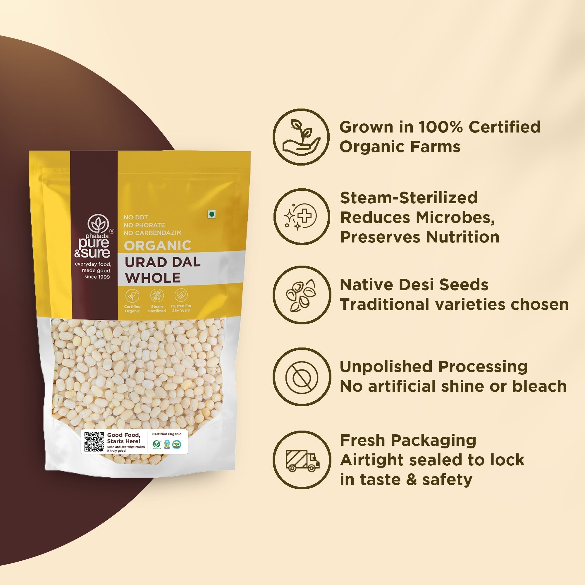 Pure & Sure Organic White Urad Dal Whole Pure & Sure