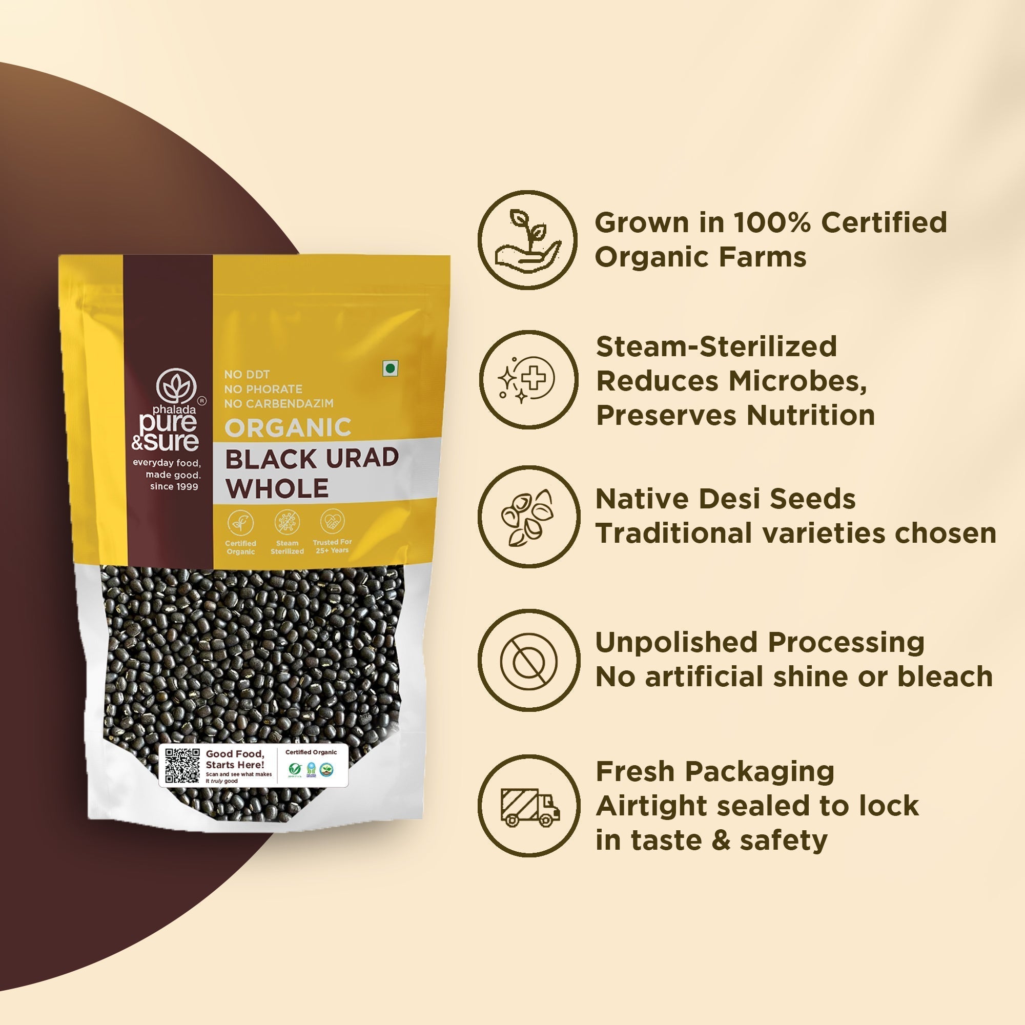 Pure & Sure Organic Black Urad Whole Pure & Sure
