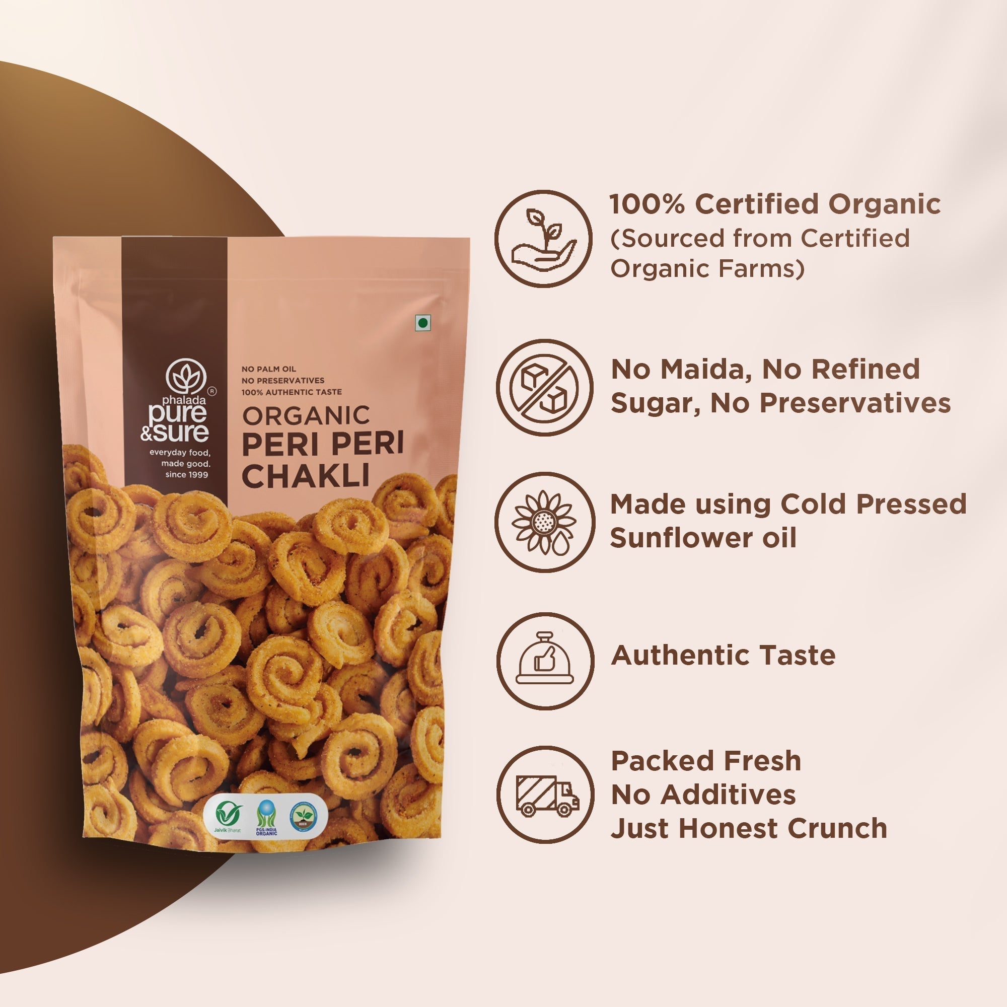 Pure & Sure Organic Peri Peri Chakli Pure & Sure