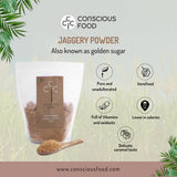 Conscious Food Organic Golden Sugar (Jaggery Powder) Conscious Food