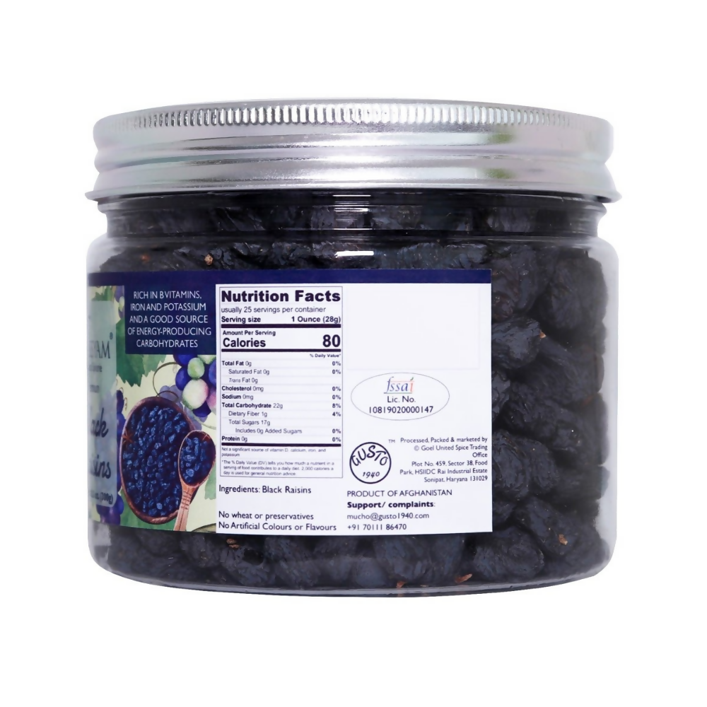 Tassyam Organics Seedless Black Raisins Tassyam Organics