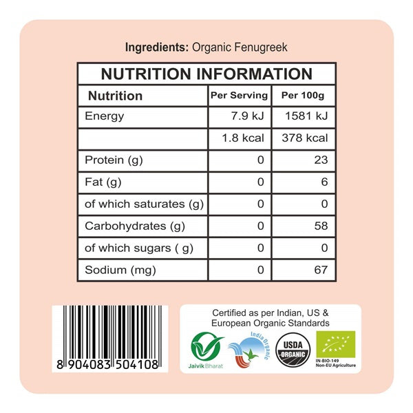 24 Mantra Organic Fenugreek Seeds 24 Mantra Organic