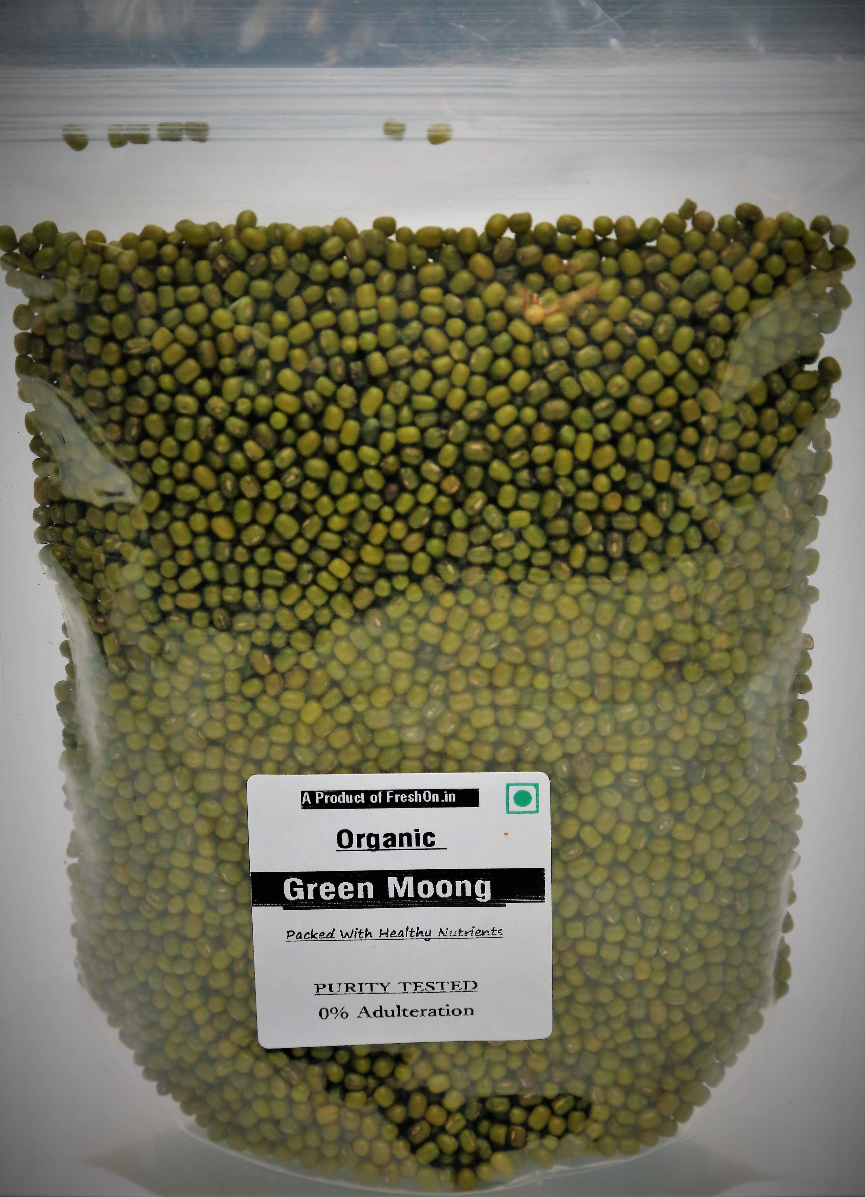 Freshon Organic Green Moong Whole Freshon